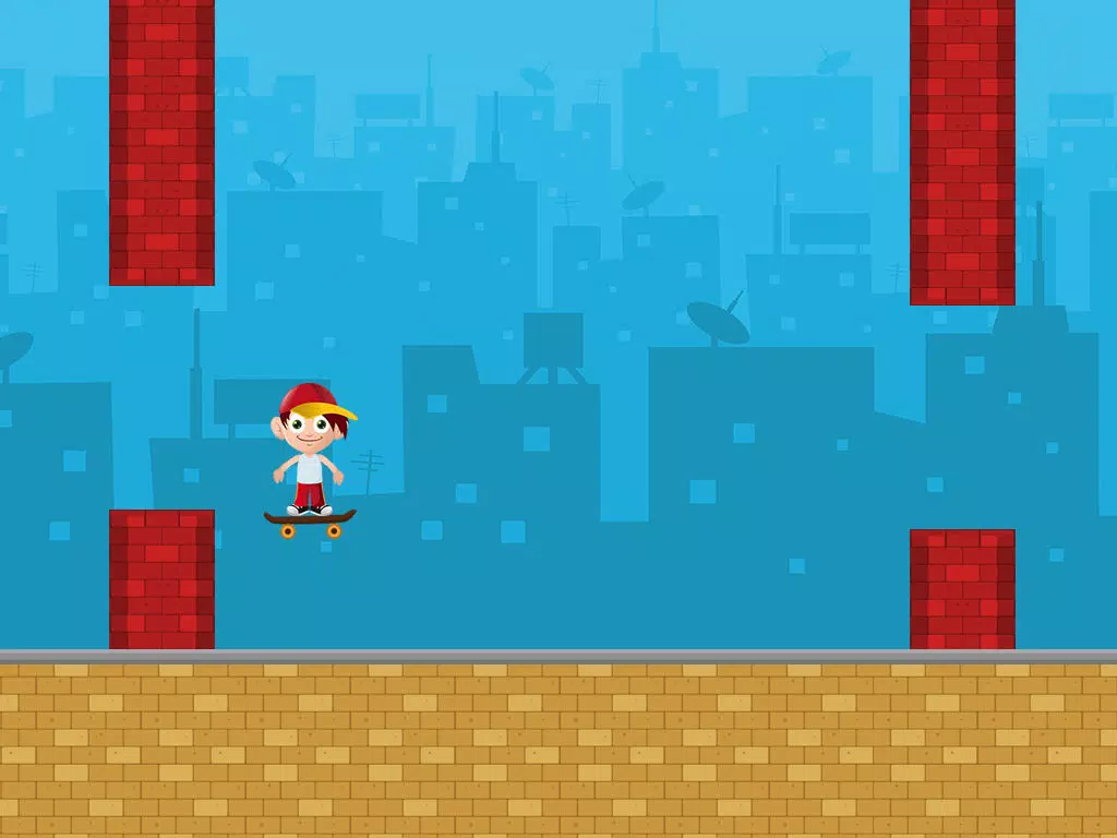 Jack The Jumpy Skateboard Kid - Red cap boy escape game with 8-bit graphics iPad Screenshots