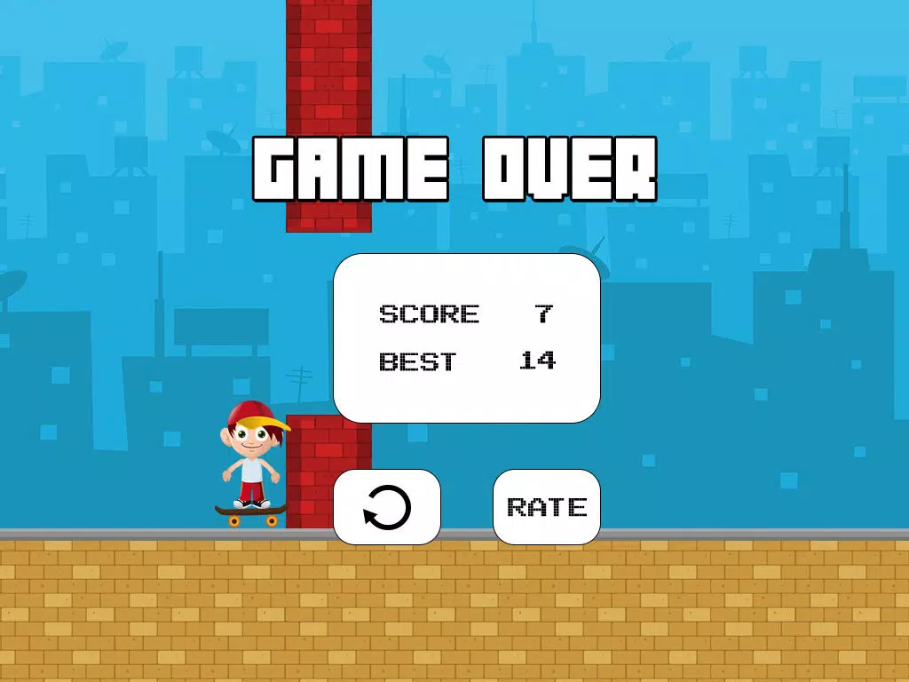 Jack The Jumpy Skateboard Kid - Red cap boy escape game with 8-bit graphics iPad Screenshots