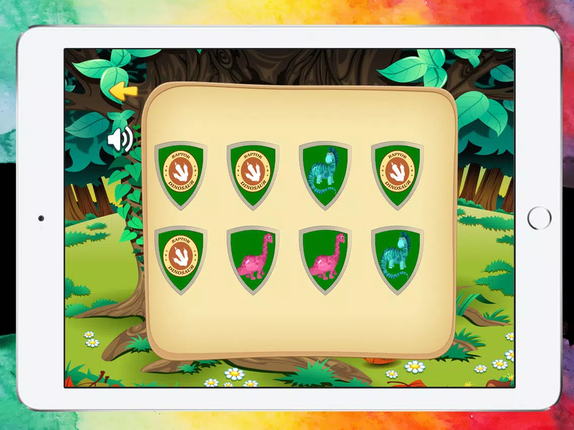 Ảnh chụp màn hình của Dinosaur Photo Matching Card game for Preschool Free iPad