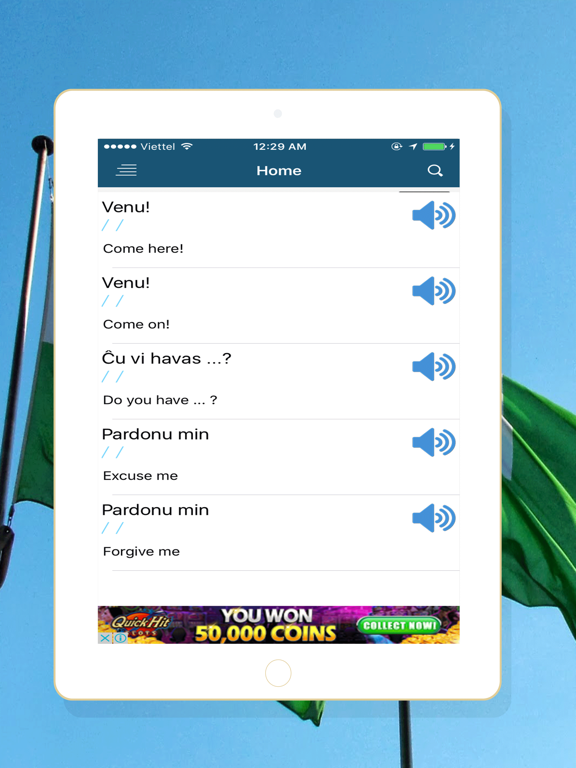 ภาพหน้าจอของ Communicate Esperanto iPad
