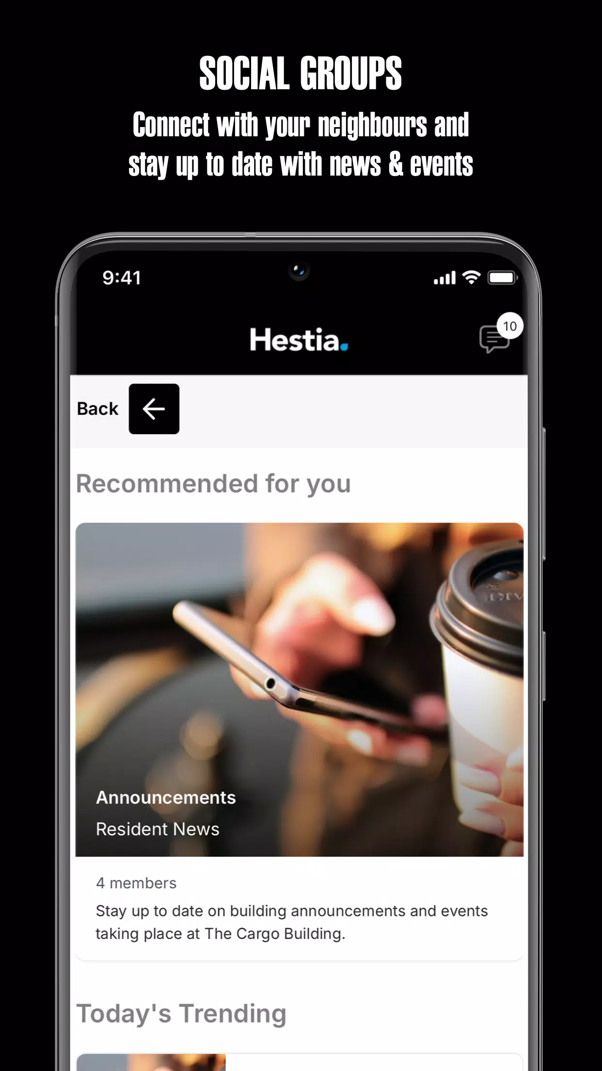 Hestia Resident App Screenshots