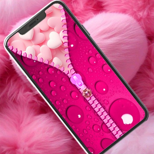 Pink Zipper Lock Screen