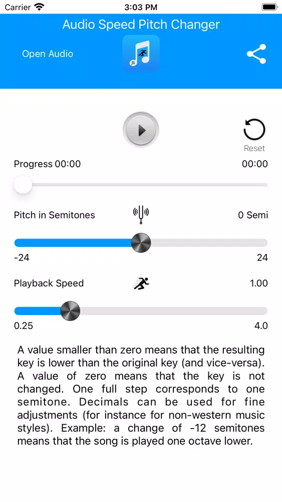 Audio Speed Pitch Changer Screenshots