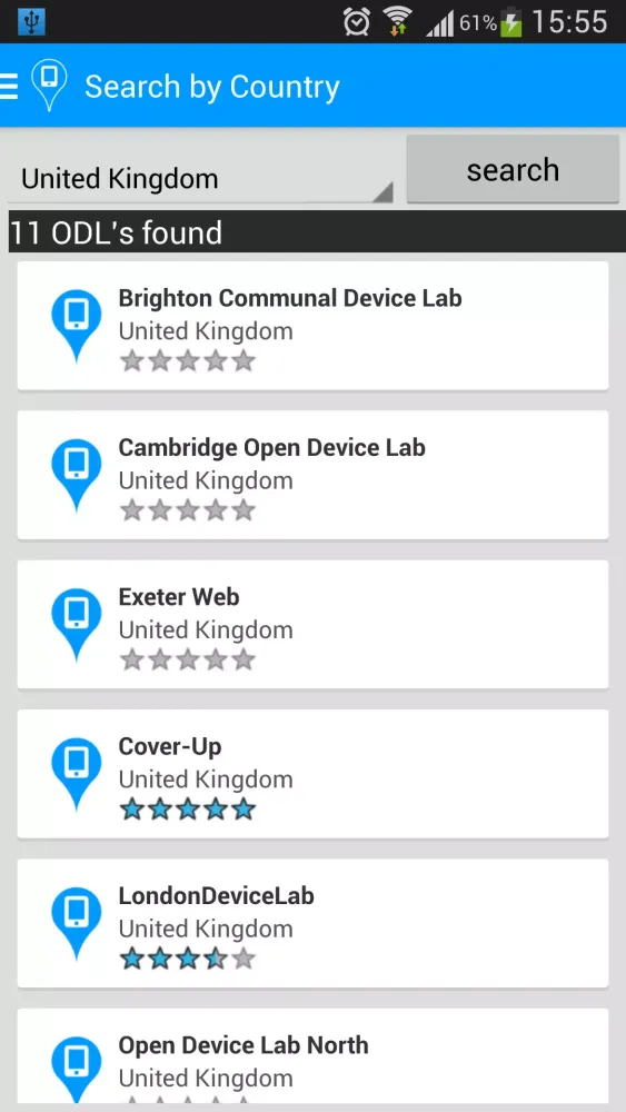 Open Device Lab Screenshots
