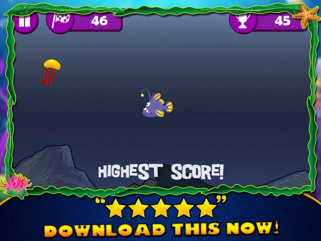 ภาพหน้าจอของ Jelly Fish - A fun game in scary water iPad 
