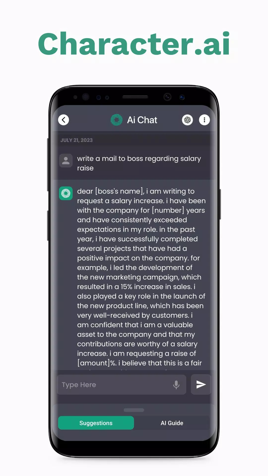 Ai Assistance, ChatBot: AiChat Screenshots