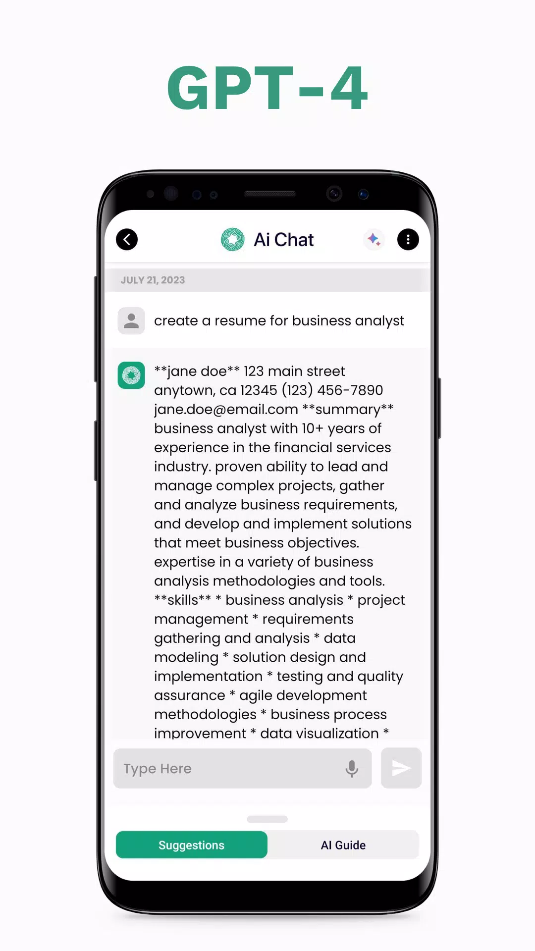 Ai Assistance, ChatBot: AiChat Screenshots