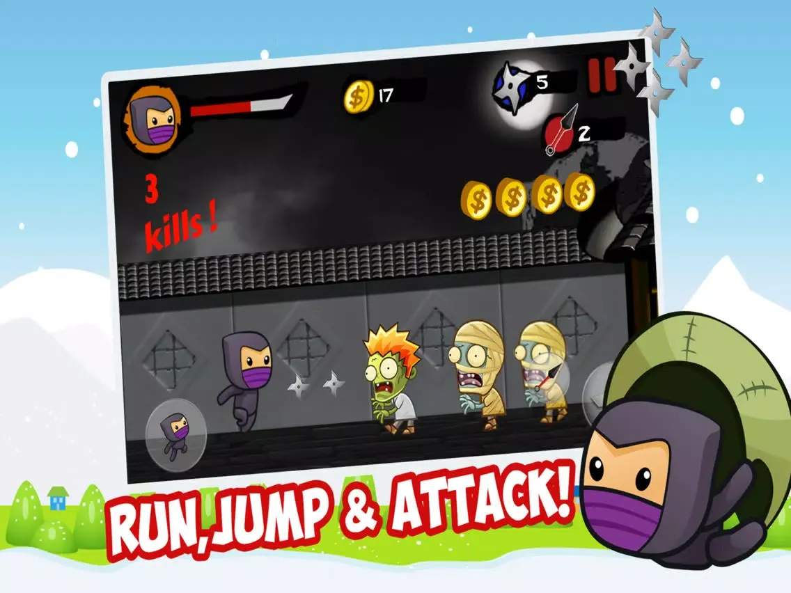 Capturas de pantalla de Ninja Fighting Heroes - Adventure Battle and Run at a village iPad 
