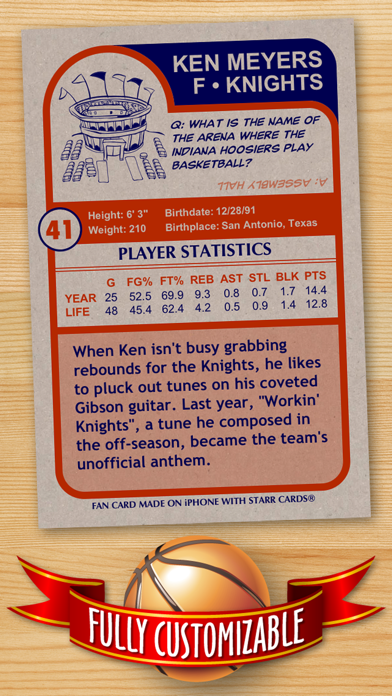 Basketball Card Maker (Ad Free) - Make Your Own Custom Basketball Cards with Starr Cards Screenshots