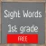Sight Words 1st Grade Flashcard