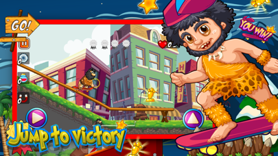 Caveman Skater Go - Jump and collect coin to win Screenshots