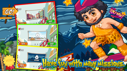 Caveman Skater Go - Jump and collect coin to win Screenshots