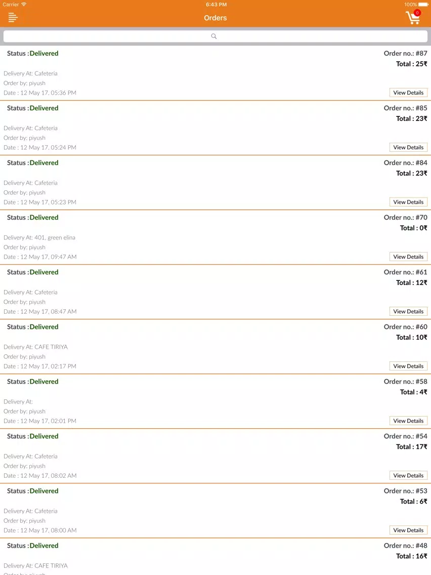 KVM Food Corner iPad Screenshots