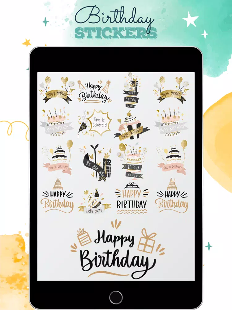 Birthday Stickers & Wishes iPad Screenshots