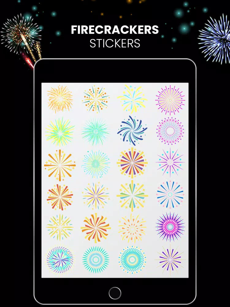 Animated Fireworks Stickers! iPad Screenshots