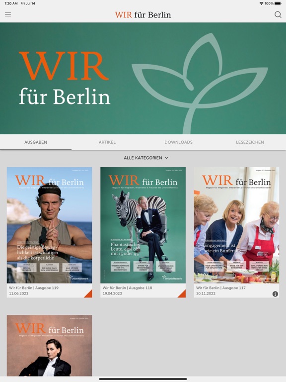 Unionhilfswerk iPad 스크린샷