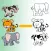 Draw a line to tether twinned animal.