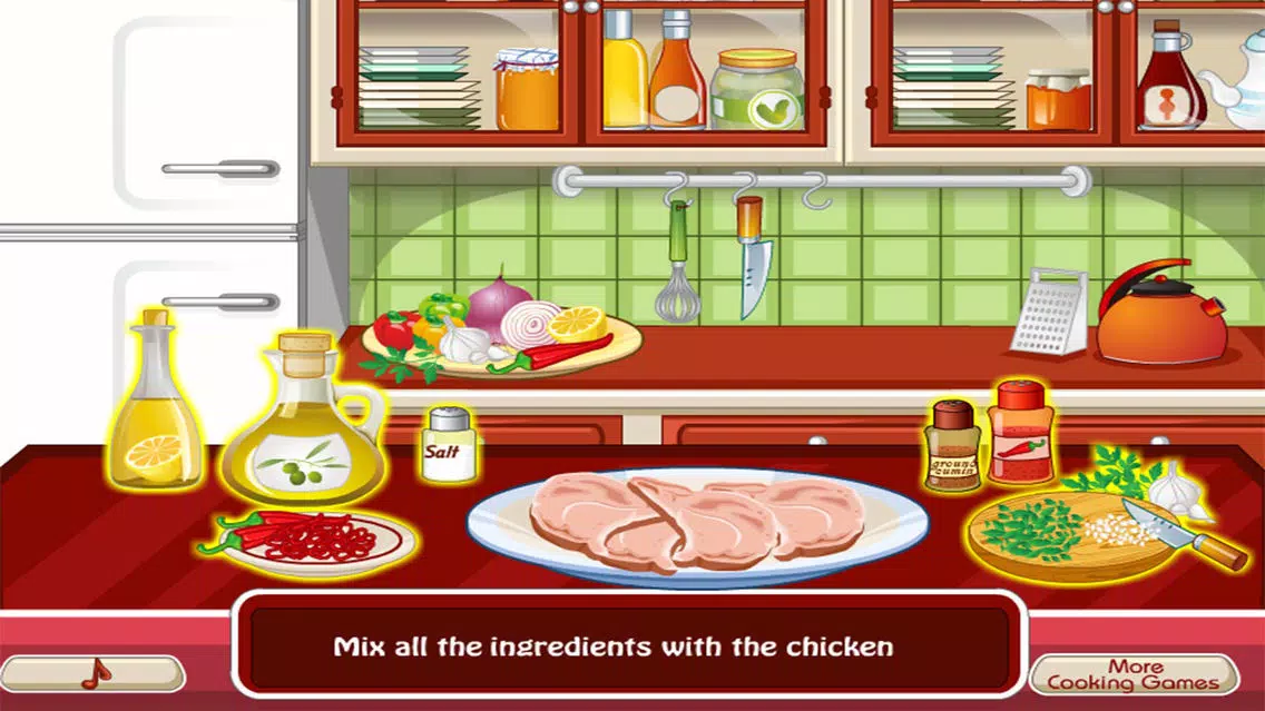 Captures d'écran de Cooking the First Chicken - girl games for kids