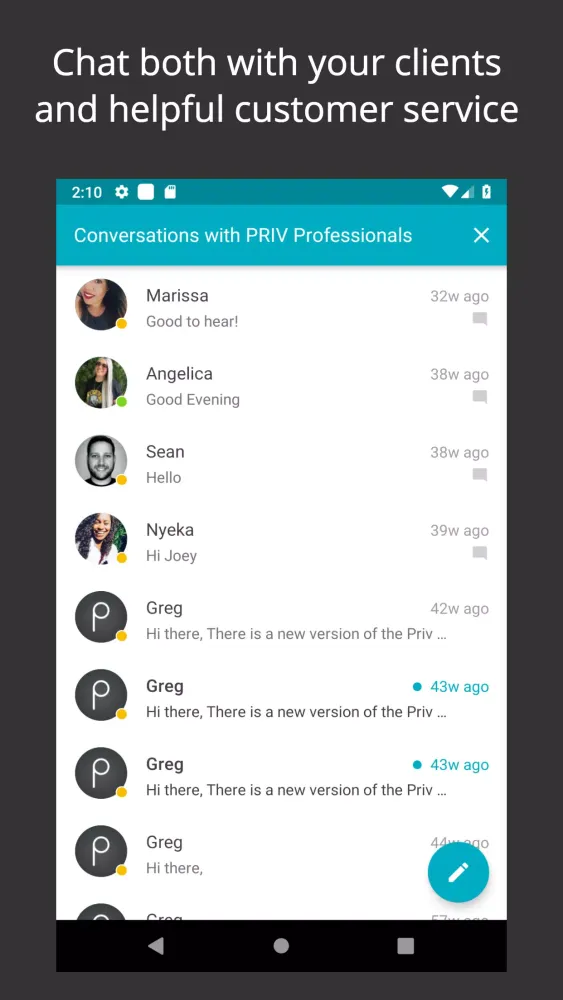 Priv Pro App Screenshots