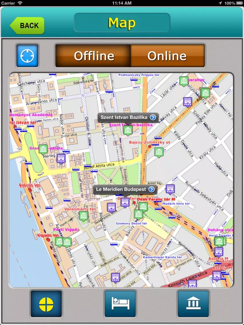 Budapest Offline Map City Guide iPad Screenshots