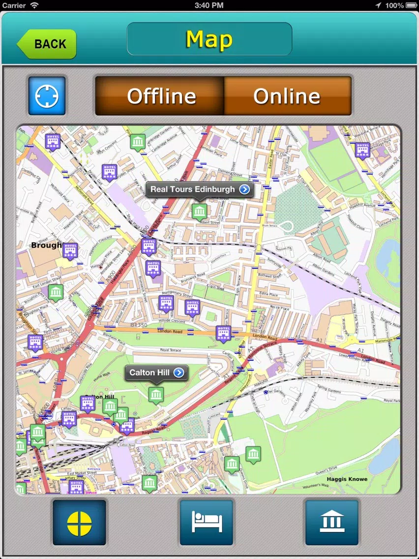 Edinburgh Offline Map Guide iPad Screenshots