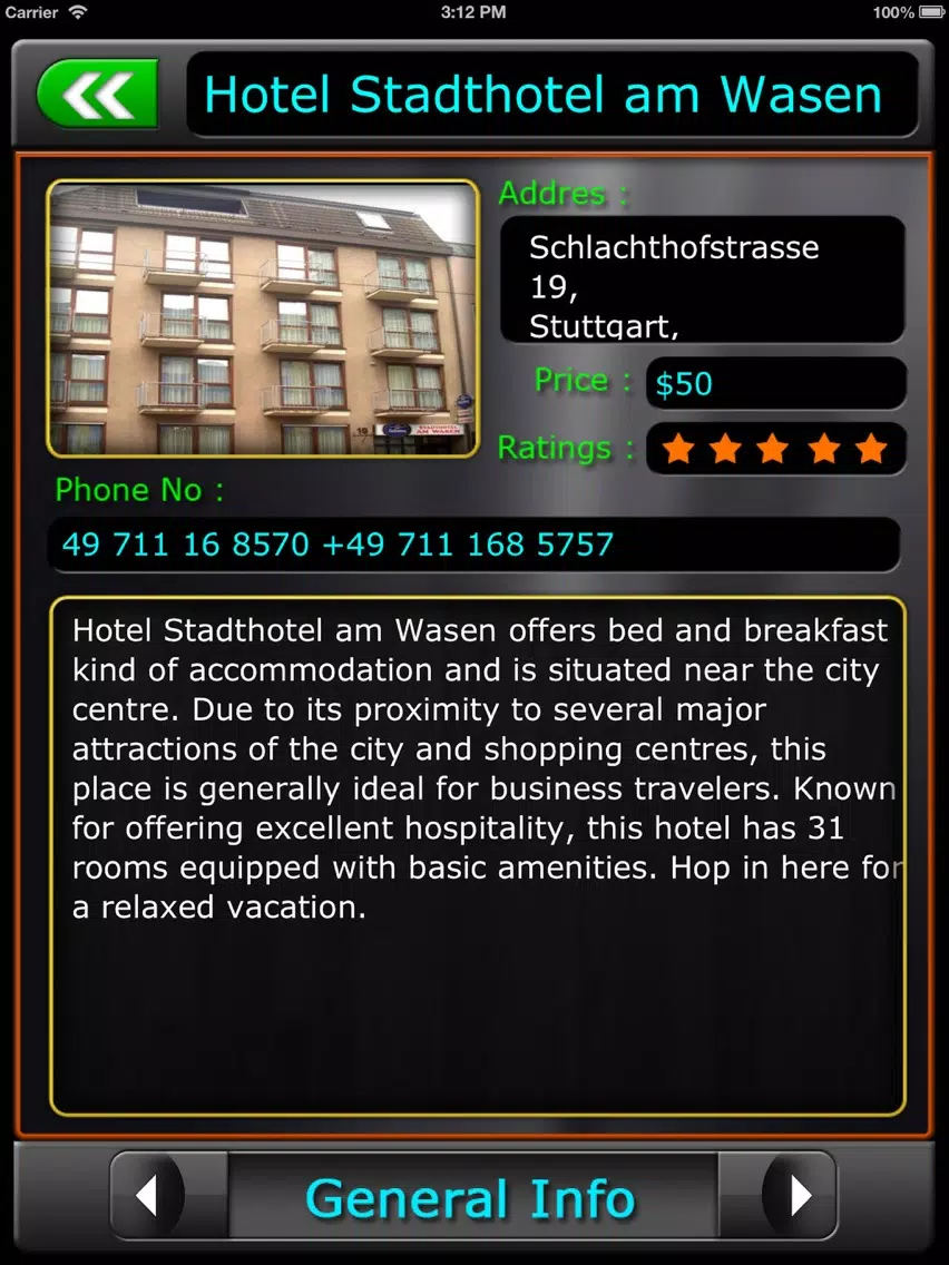 Stuttgart Offline Map Guide iPad Screenshots