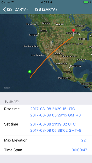 PulseSat Satellite Tracker Screenshots