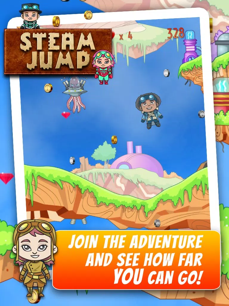 Steam Jump - Flying Steampunk Super Hero iPad Screenshots