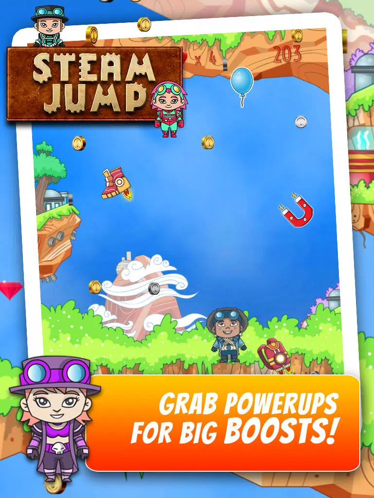 Steam Jump - Flying Steampunk Super Hero iPad Screenshots