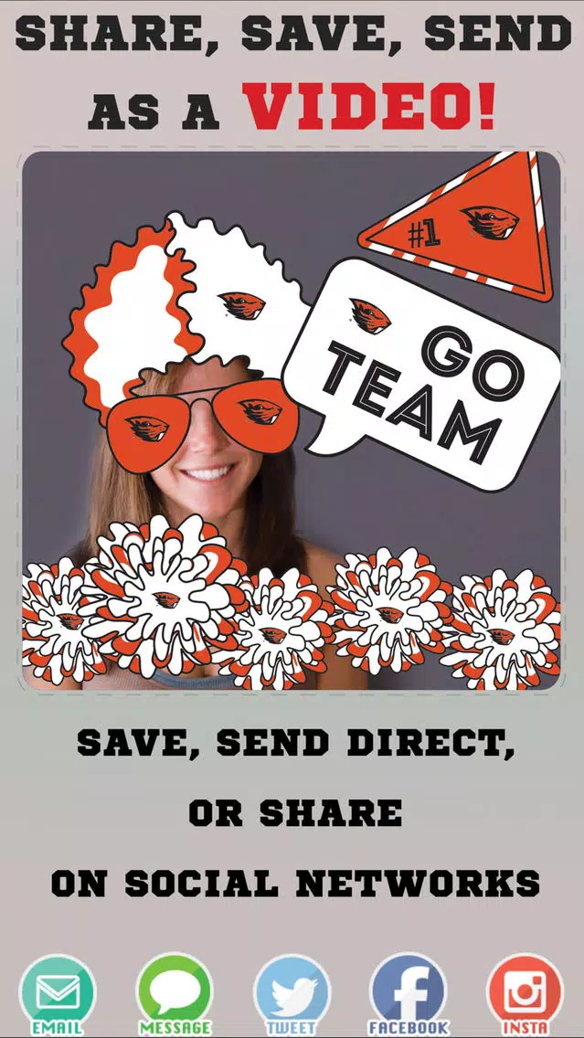 Ảnh chụp màn hình của Oregon State Beavers Animated Selfie Stickers