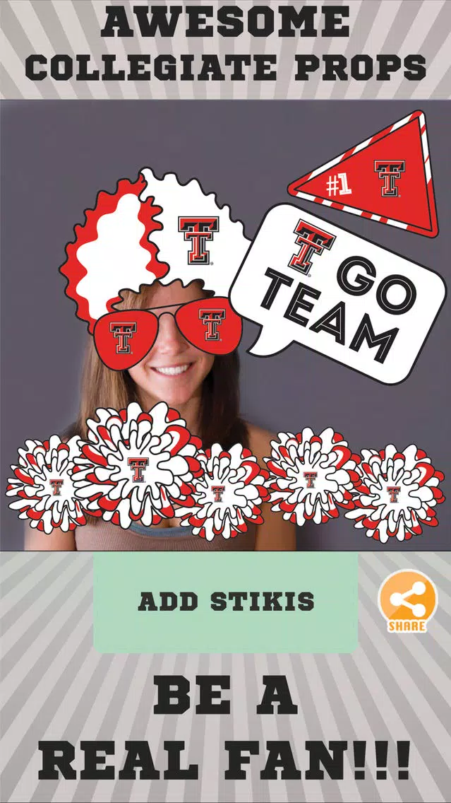 Texas Tech Red Raiders Selfie Stickers應用截圖