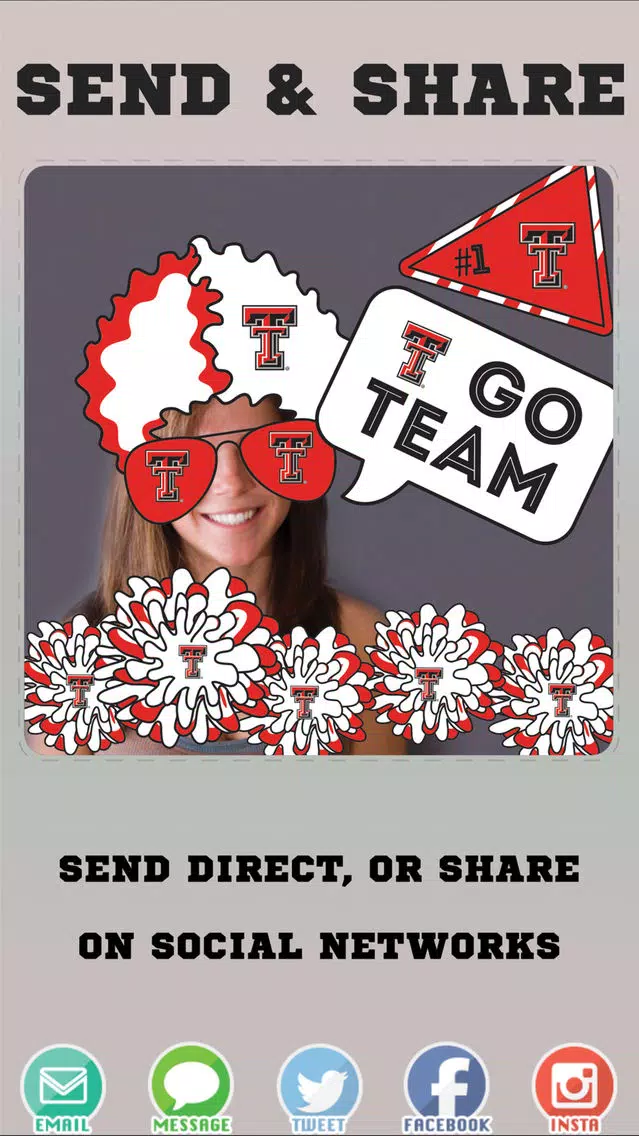 Texas Tech Red Raiders Selfie Stickers應用截圖