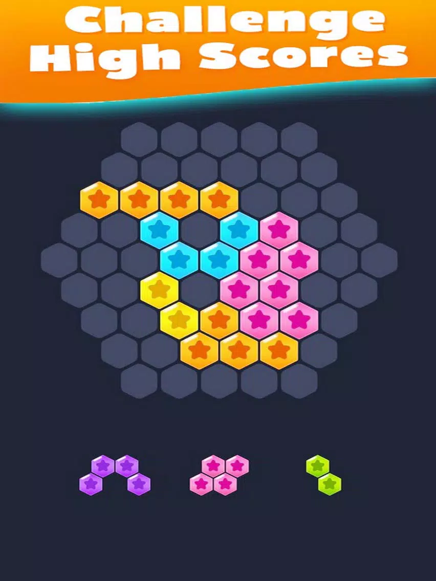 Hex Fill Brain: Hexagon Blocks iPad Screenshots