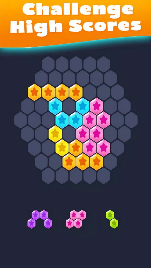 Hex Fill Brain: Hexagon Blocks Screenshots