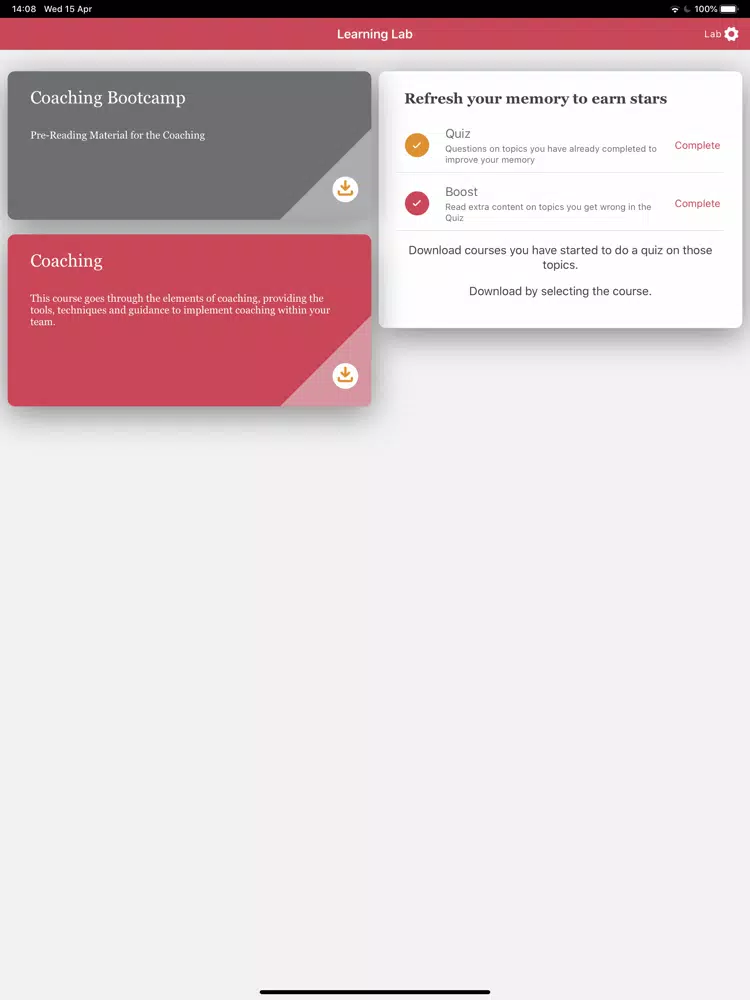 PwC Learning Lab iPad Screenshots