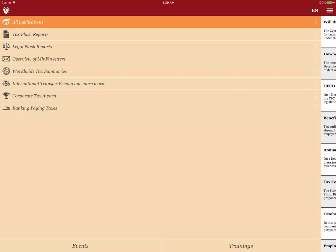 PwC Tax Guru iPad Screenshots