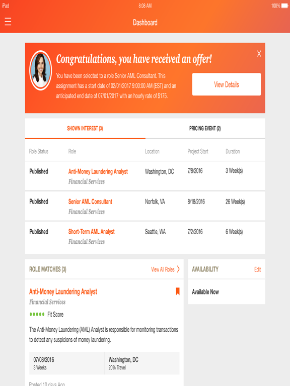 PwC Talent Exchange iPad Screenshots