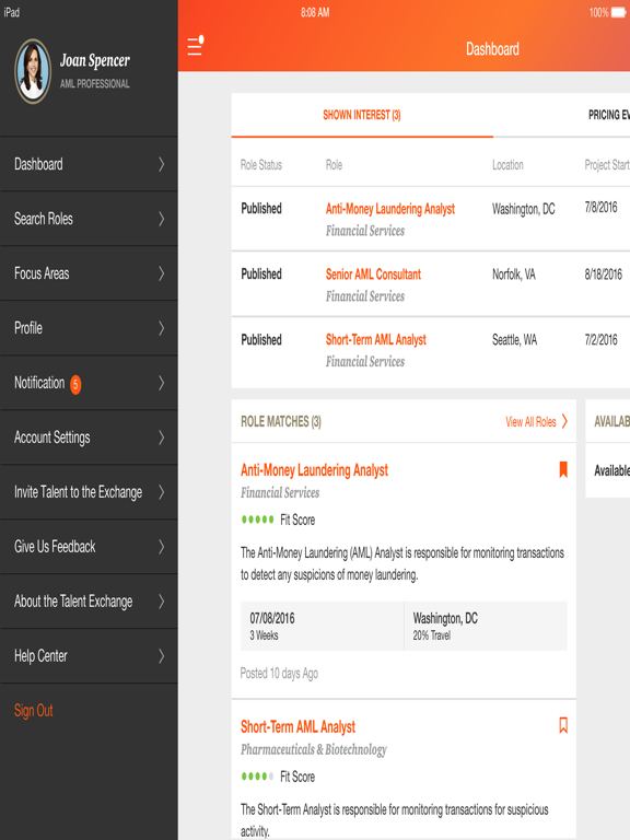 PwC Talent Exchange iPad Screenshots