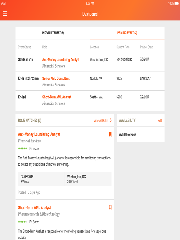 PwC Talent Exchange iPad Screenshots