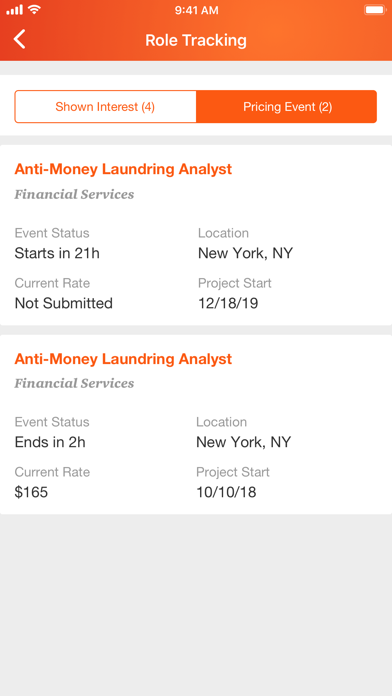 PwC Talent Exchange Screenshots