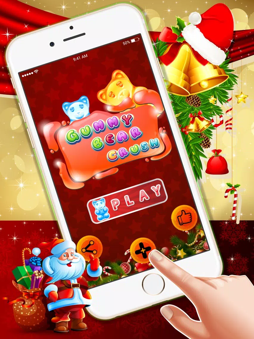 Gummy Bear Crush : - The free match3 puzzles game for Christmas Eve iPad Screenshots