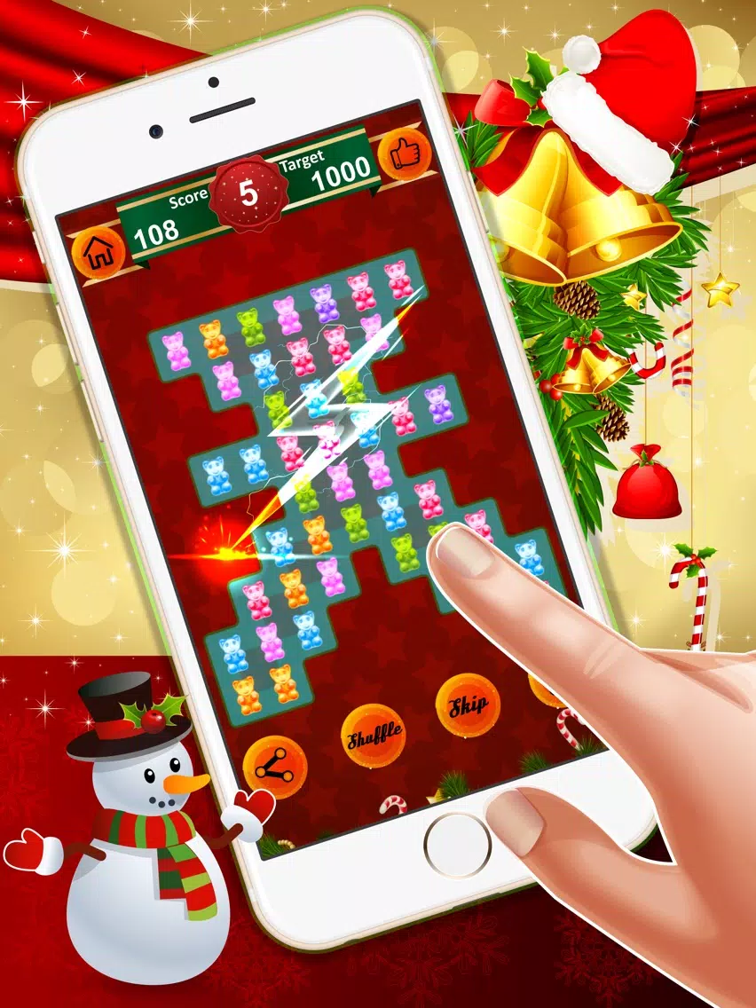 Gummy Bear Crush : - The free match3 puzzles game for Christmas Eve iPad Screenshots