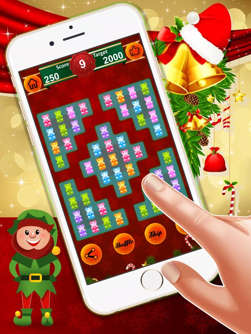 Gummy Bear Crush : - The free match3 puzzles game for Christmas Eve iPad Screenshots
