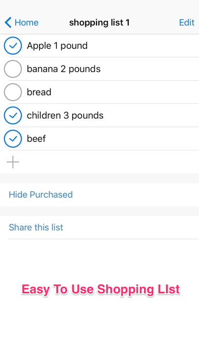 Shareable Grocery List - Supermarket Shoppinglist Screenshots