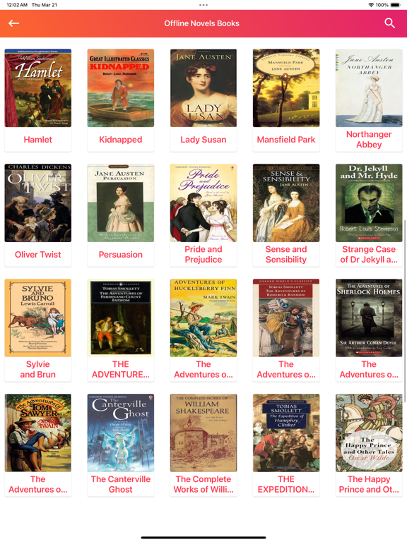 English Novel Books - Offline iPad Screenshots