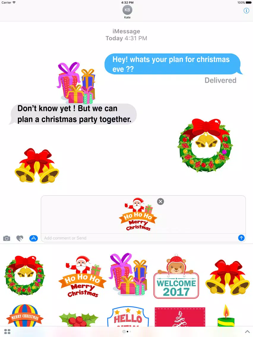 Christmas Celebration Stickers Pack iPad Screenshots