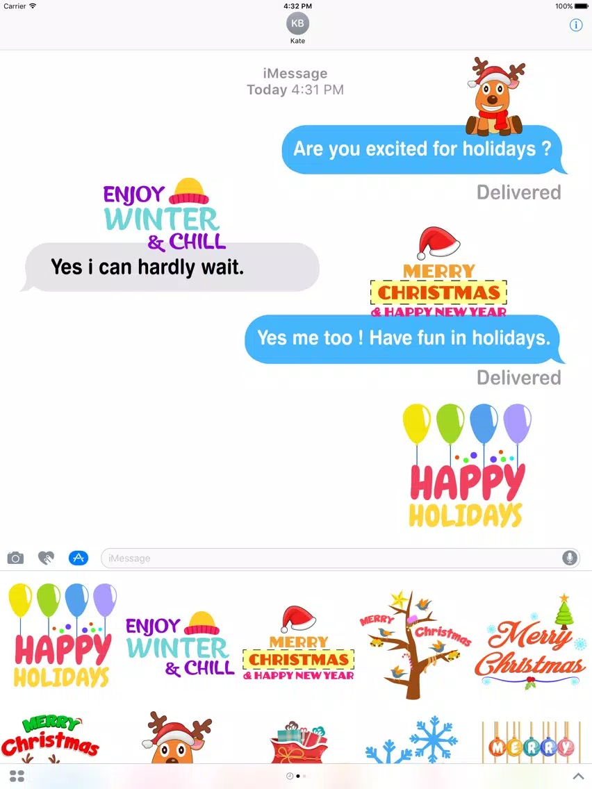 Christmas Celebration Stickers Pack iPad Screenshots