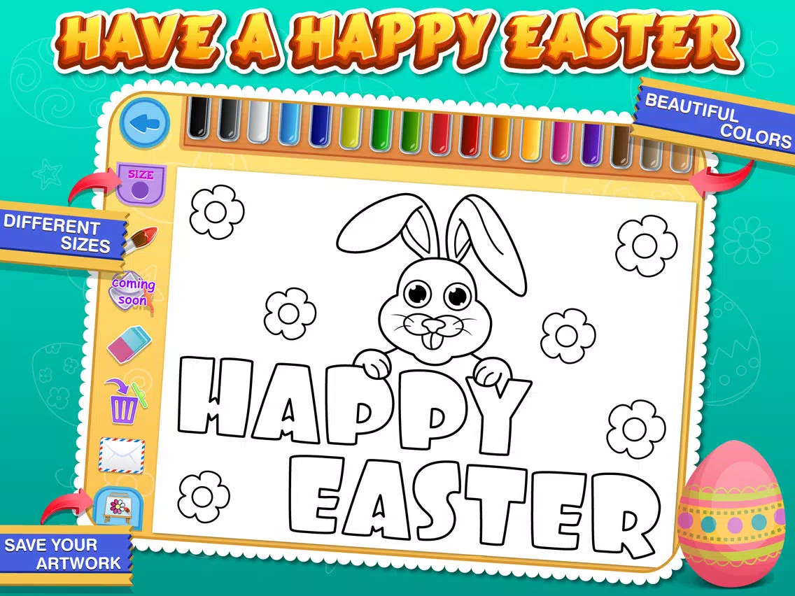 Easter Coloring Free : Paint the Eggs, rabbits and chickens iPad Screenshots