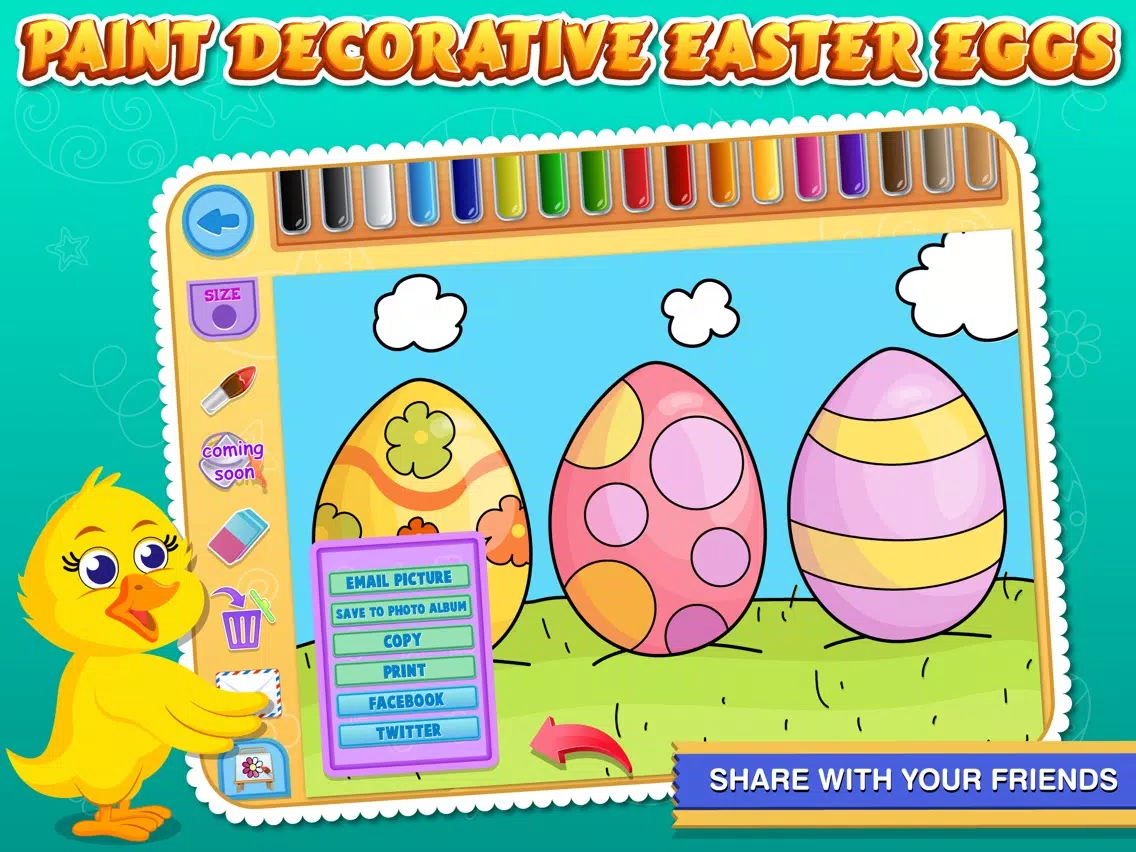 Easter Coloring Free : Paint the Eggs, rabbits and chickens iPad Screenshots