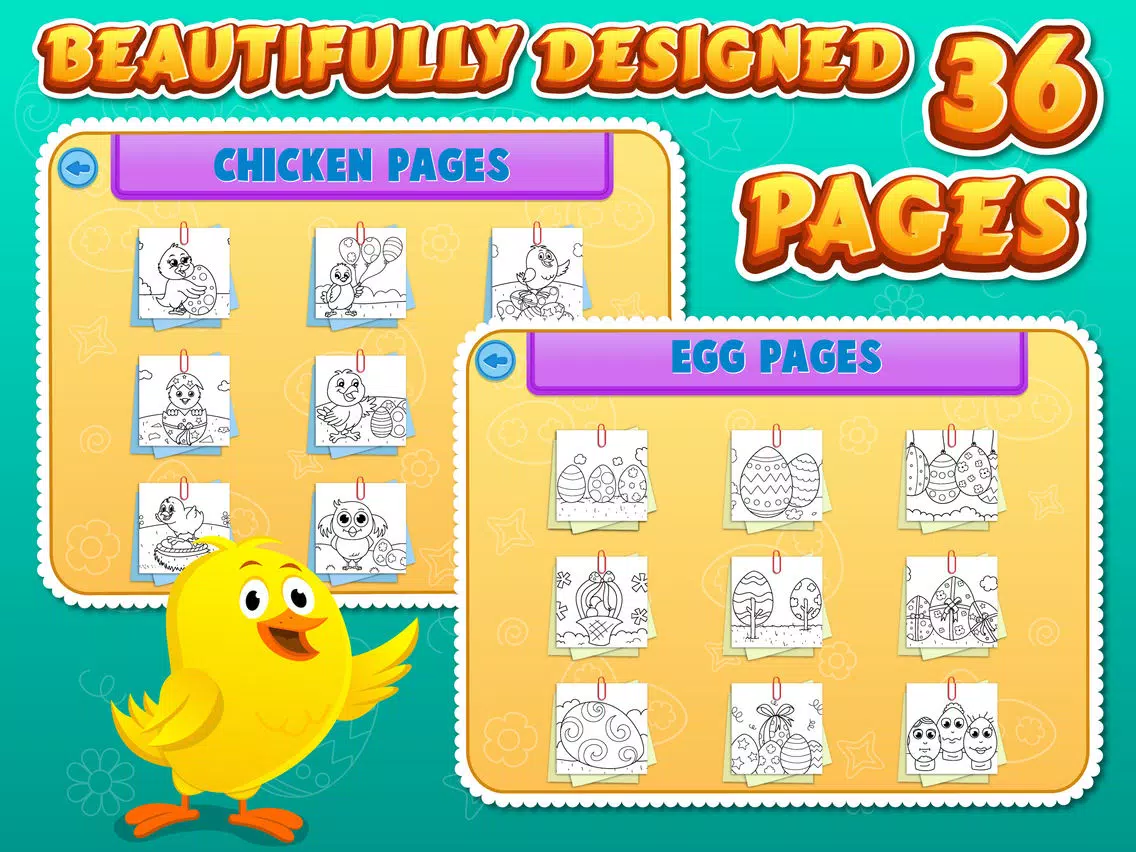Easter Coloring Free : Paint the Eggs, rabbits and chickens iPad Screenshots